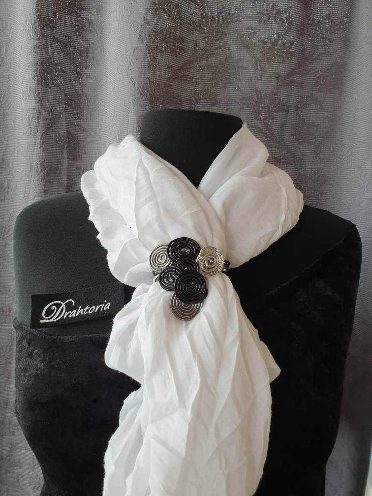 Tuchhalter Schalhalter Aus Aludraht Schwarz Anthrazit Silber Schalklammer Von Drahtoria von Drahtoria