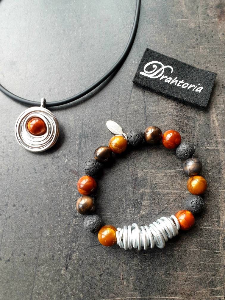 Verschiedene Sets Kette Mit Anhänger Und Passendes Armband Perlen Von Drahtoria von Drahtoria