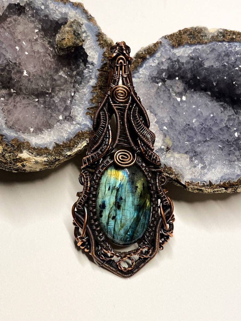 Wirewrapped Anhänger Mit Labradorit von Drahtsache