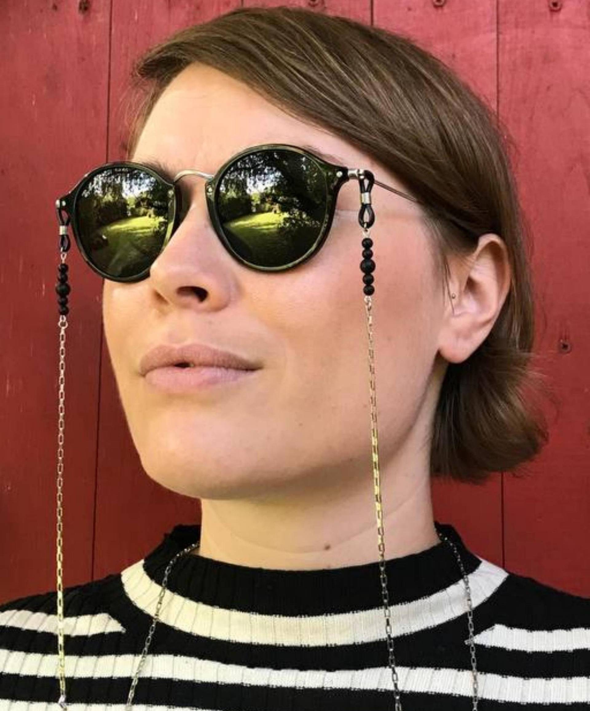 Brillenkette Achat Und Edelstahl Brillenkette Achat Und Edelstahl von Drahtseil