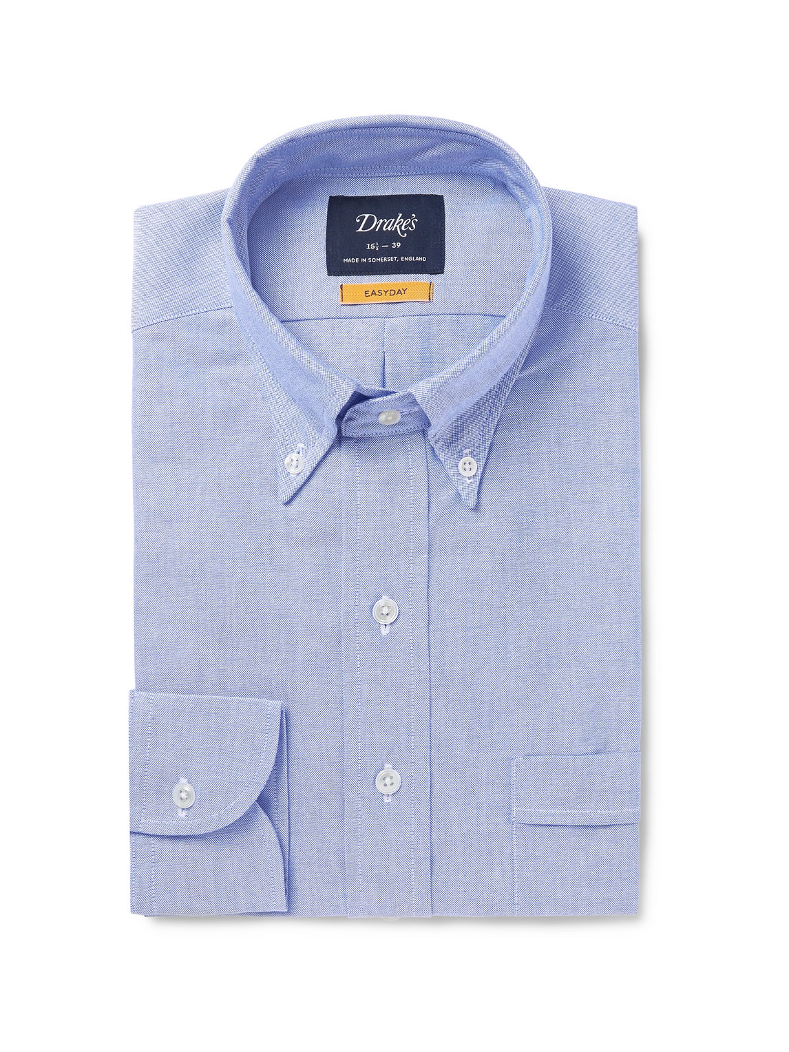 Drake's - Blue Button-Down Collar Cotton Oxford Shirt - Men - Blue - UK/US 17 von Drake's