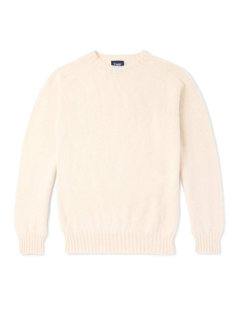 Drake's - Brushed Shetland Wool Sweater - Men - Neutrals - M von Drake's