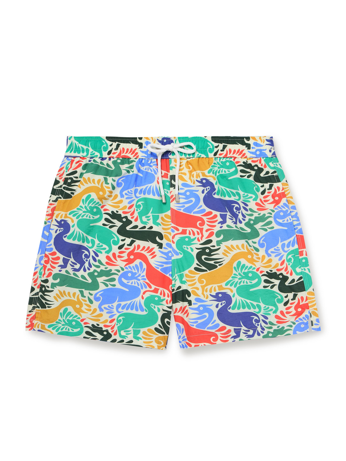 Drake's - Ducks Straight-Leg Mid-Length Printed Shell Swim Shorts - Men - Multi - M von Drake's