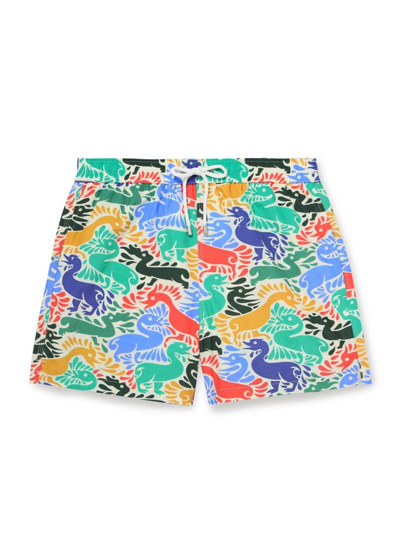 Drake's - Ducks Straight-Leg Mid-Length Printed Shell Swim Shorts - Men - Multi - S von Drake's