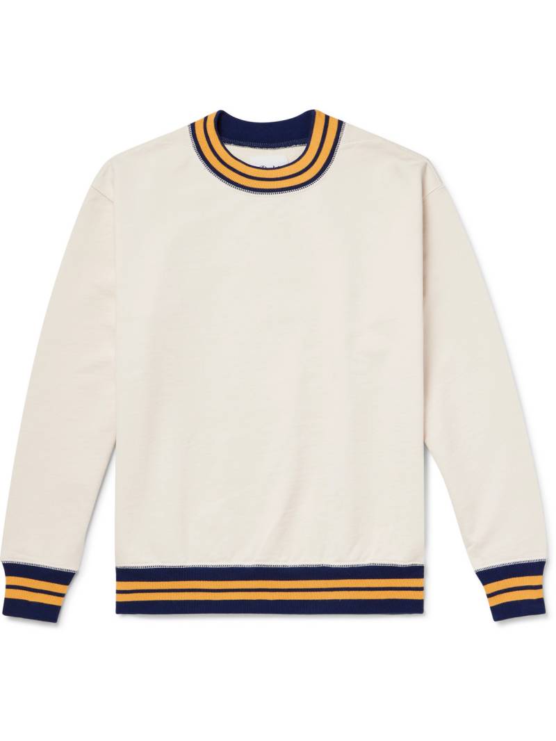 Drake's - Logo-Embroidered Striped Cotton-Jersey Sweatshirt - Men - Neutrals - UK/US 36 von Drake's