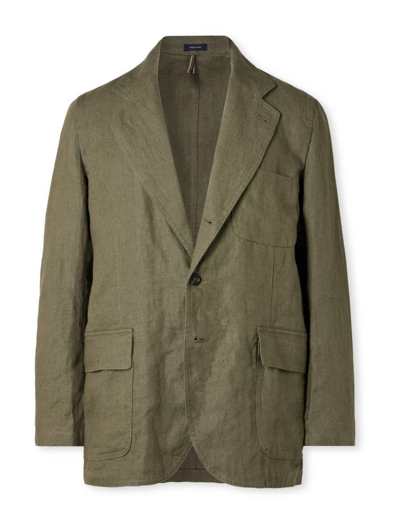 Drake's - Mk. I Antique Games Unstructured Linen Blazer - Men - Green - UK/US 40 von Drake's