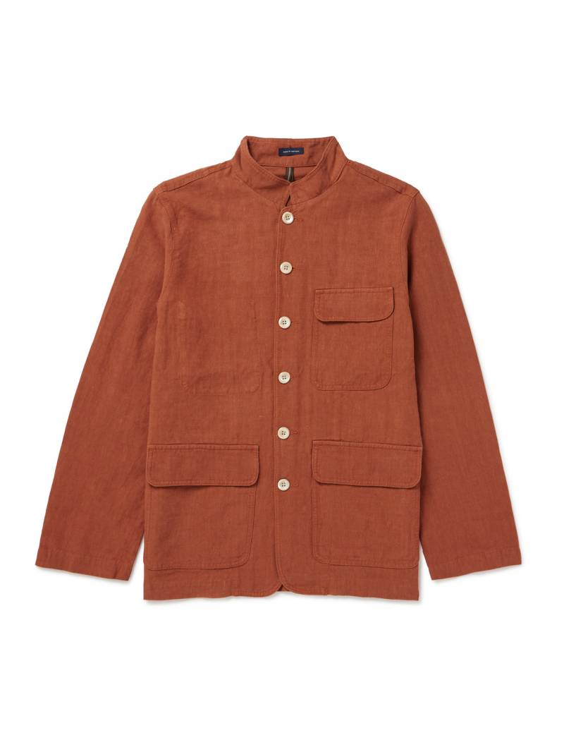 Drake's - Nehru-Collar Linen Chore Jacket - Men - Red - UK/US 40 von Drake's