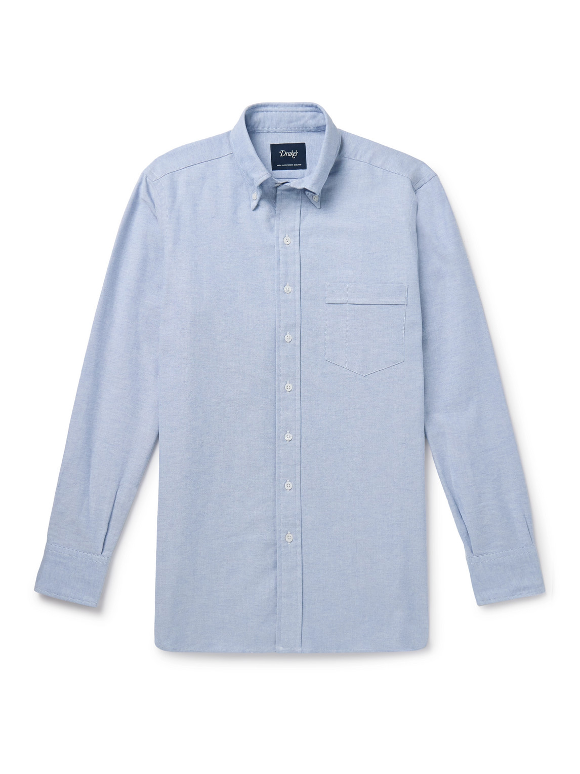 Drake's - Slim-Fit Button-Down Collar Cotton Oxford Shirt - Men - Blue - UK/US 15.5 von Drake's