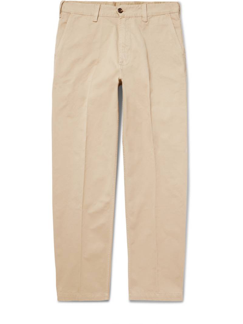 Drake's - Straight-Leg Peached Cotton-Twill Trousers - Men - Neutrals - UK/US 38 von Drake's