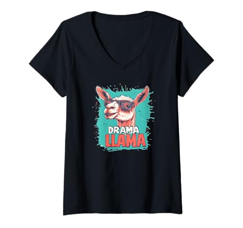 Damen Lustiges Drama Lama Rede Kostüm für Jungen und Mädchen T-Shirt mit V-Ausschnitt Damen Lustiges Drama Lama Rede Kostüm für Jungen und Mädchen T-Shirt mit V-Ausschnitt von Drama Llama Outfit