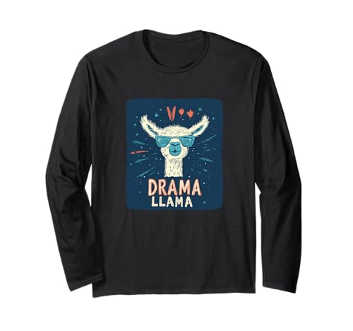 Lustiges Drama Lama mit Sonnenbrille für Jungen und Mädchen Langarmshirt Lustiges Drama Lama mit Sonnenbrille für Jungen und Mädchen Langarmshirt von Drama Llama Outfit