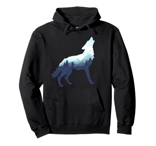 Wolf-Doppelbelichtungs-surreales Tier-Tier wölbt Geschenke Pullover Hoodie von Dramabite