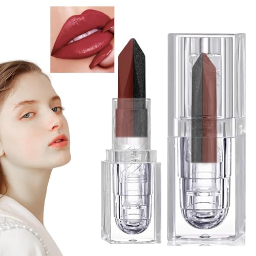 Dranng Matter Lippenstift,Matter Lippenstift,Lippenstift für Frauen - Nicht klebender Lipgloss, zweifarbig getönter Lippenfleck, feuchtigkeitsspendender Lipgloss für Mädchen von Dranng