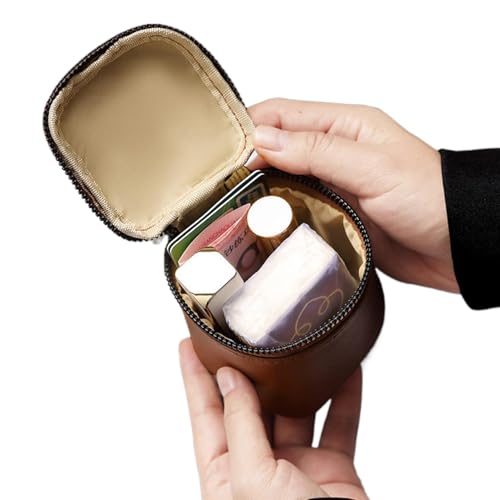 Dranng Reisetacktasche, Make -up -Taschen für Frauen,PU Leder tragbarer Beuaty Case - Quadratmotora Beutel mit Reißverschluss für Frauen und Geldbörse von Dranng