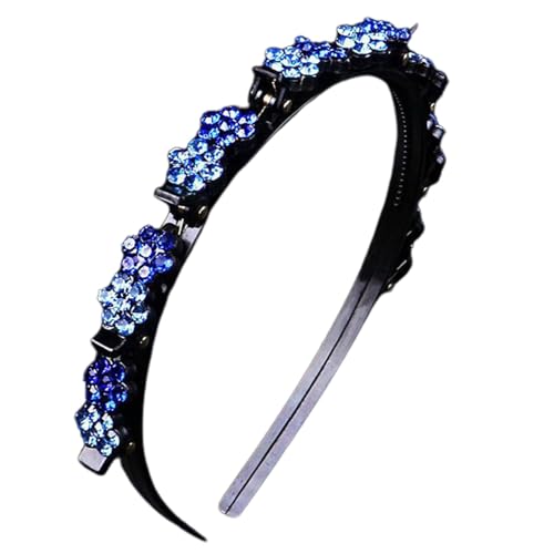 Dranng Stirnband mit Clips,Clip-Stirnbänder für Damen - Strass Haarnadel Stirnband Blumen Haarspangen,Mehrzweck-Stirnband-Clips, Haarspangen-Stirnband für den täglichen Gebrauch von Dranng