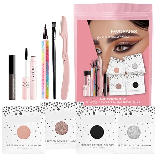 Dranng Wasserfestes Make-up-Set, Kosmetikset für Frauen,Wasserfestes buntes Make-up-Set - 9-teiliges tragbares Make-up-Set mit Lidschatten, Augenbrauenbalsam und Mascara für alle Hauttöne von Dranng