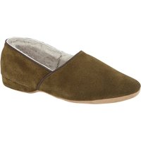 Draper of Glastonbury Slipper Anton aus Veloursleder mit Lammfellfutter in 12 von Draper of Glastonbury
