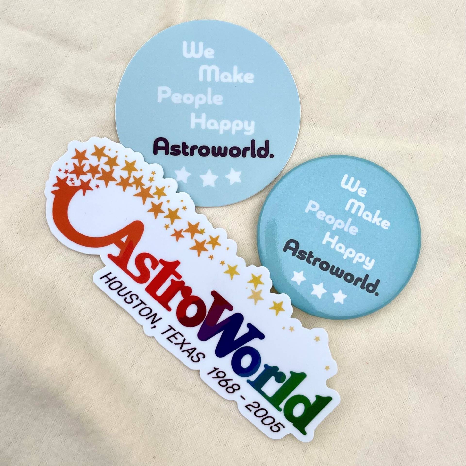 Geschenkset - Astroworld Button & Sticker Bundle von DrawComicDesign