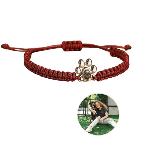 Personalisiertes Verstellbares Fotoprojektionsarmband Benutzerdefinierte Fotoarmbänder: mit Bild im Inneren Pfot Anhänger Projektion Foto Armband Weihnachts für Frauen Herren Geschenk (B) von Drawelry