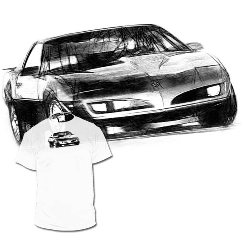 3. Generation Pontiac Firebird Zeichnung T-Shirt 1967 Bis 2002 Zeichnungen Sind Verfügbar Mustang Chevy Viper Porsche von Drawinx