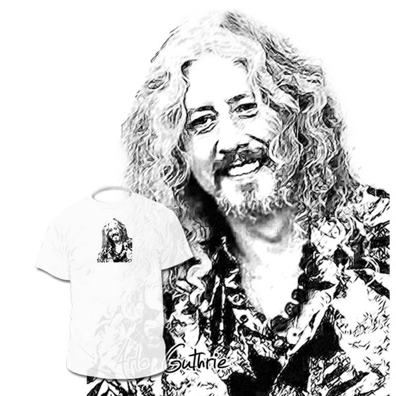 Aarlo Guthrie T-Shirt Pete Seeger Joan Baez Judy Anderson T-Shirts Sind Verfügbar von Drawinx