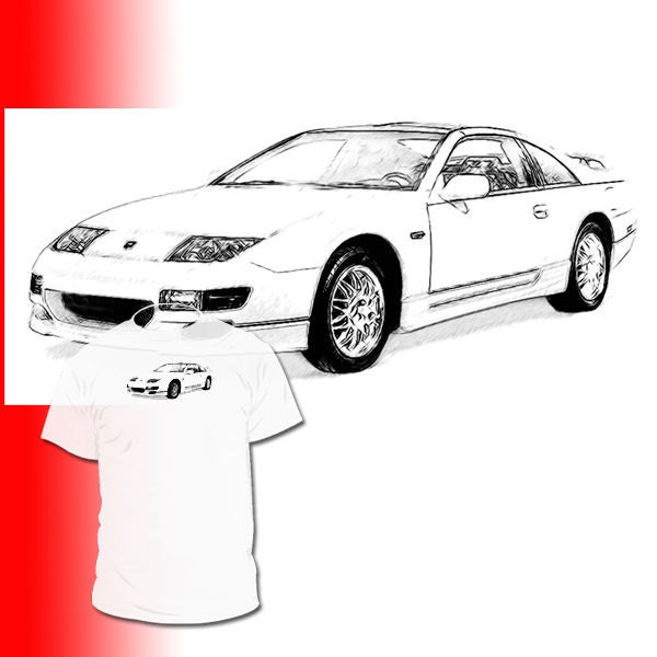 Allianz 300 Zx Zeichnung T-Shirt 350 370 Datsun 240 Z 260 280 Zeichnungen Verfügbar Mustang Chevy Viper Porsche Bmw von Drawinx