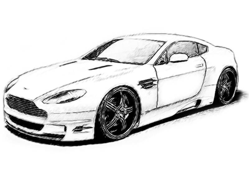 Aston Martin Zeichnung T Shirt von Drawinx
