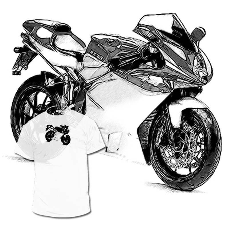 Augusta F 4 Zeichnung T Shirt Weitere Motorrad Zeichnungen Sind Verfügbar von Drawinx