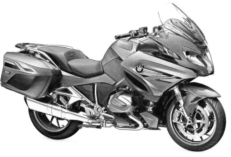 Bmw R 1250 Rt Zeichnung T-Shirt Dein Lieblings-Bike Steht Zur Verfügung von Drawinx