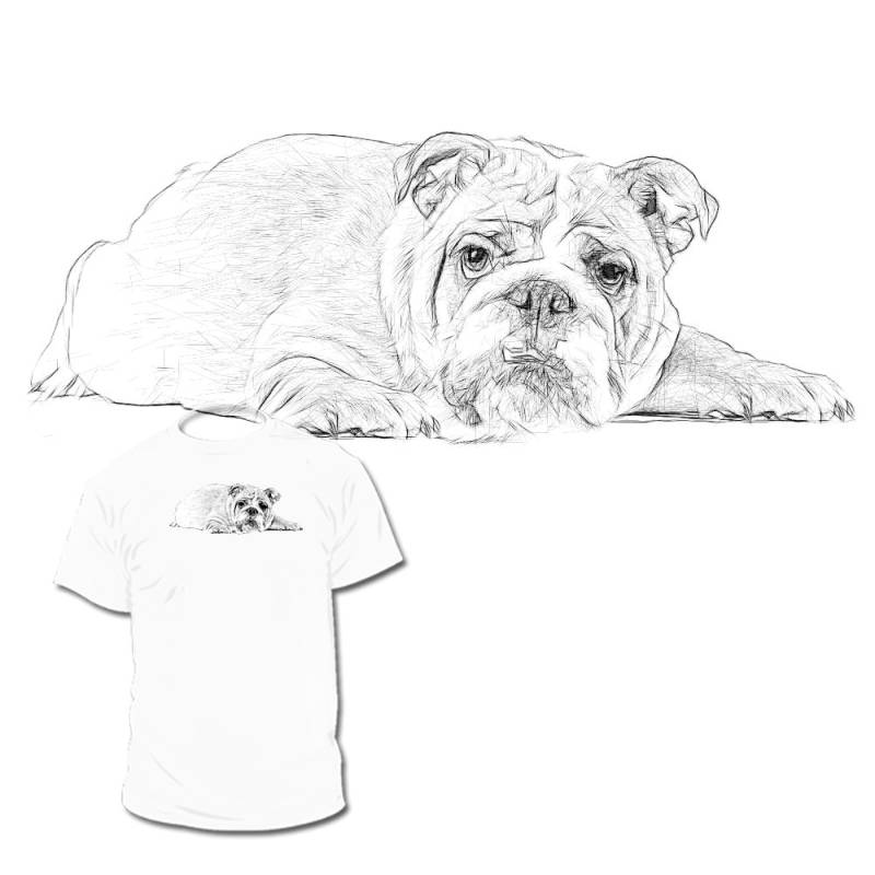 Bulldogge Custom T Shirt Zeichnung Deines Besten Freundes Ist Verfügbar Labrador Retriever, Deutscher Schäferhund, Golden Beagle von Drawinx