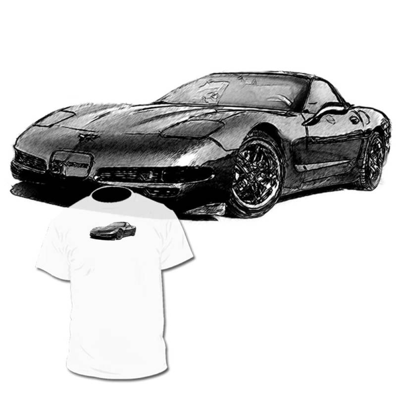 C5 Chevrolet Corvette Convertible Tshirt Get Drawing Of Your C2 C3 C4 C6 C7 Von Deinem Foto von Drawinx