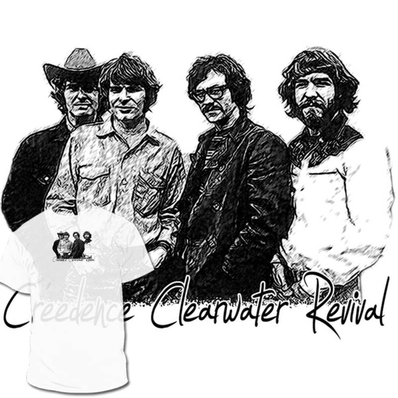 Ccr Drawing T Shirt Art Creedence Clearwater Revival John Fogerty Sind Verfügbar von Drawinx