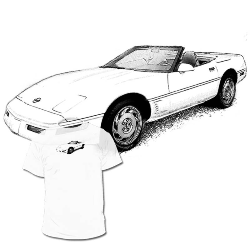 Corvette C4 Wandelbare Zeichnung Tshirt Chevy Zeichnungenavailabl C1 C2 C3 C6 C7 Mustang Viper Porsche Bmw Zeichnungen von Drawinx