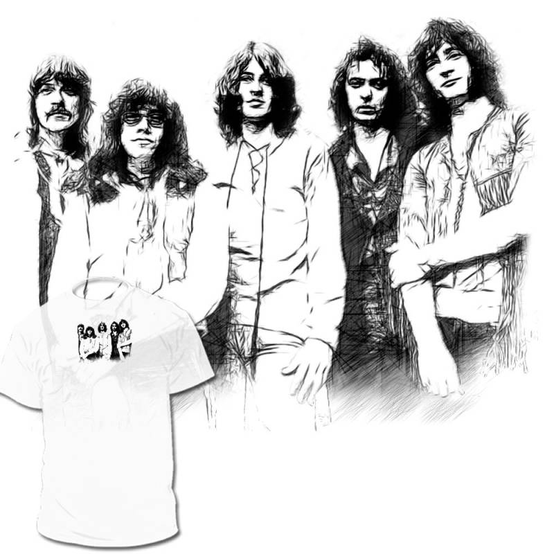 Deep Purple Zeichnung T-Shirt Art Ritchie Blackmore Joe Satriani Zeichnungen Availabl von Drawinx