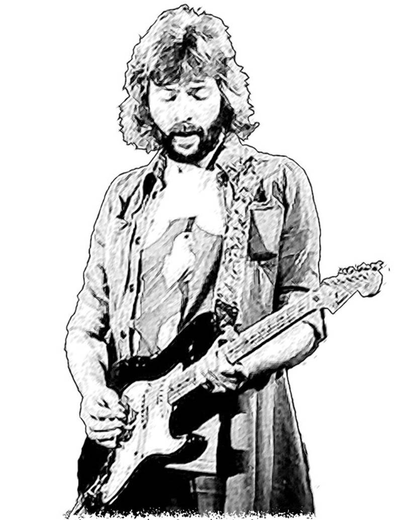 Eric Clapton Zeichnung T-Shirt von Drawinx