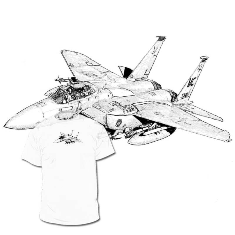 F 15 Adler Zeichnung T-Shirt Die Meisten Kämpfer Verfügbar Air Force Navy Marines Army Flugzeuge Panzer Hubschrauber Zeichnungen Sind von Drawinx