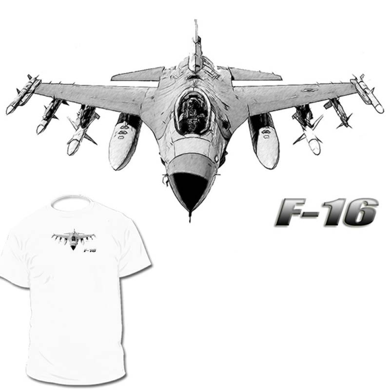 F 16 Falke Zeichnung T-Shirt Die Meisten Kämpfer Verfügbar2 Air Force Navy Marines Army von Drawinx