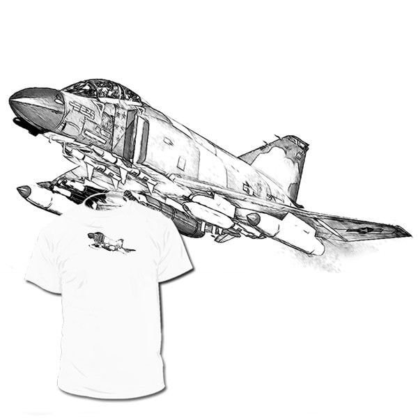F 4 Phantom Zeichnung T Shirt Die Meisten Flugzeuge Panzer Hubschrauber Zeichnungen Sind Verfügbar von Drawinx
