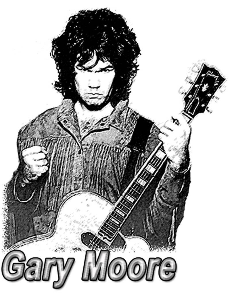Gary Moore Zeichnung T-Shirt von Drawinx