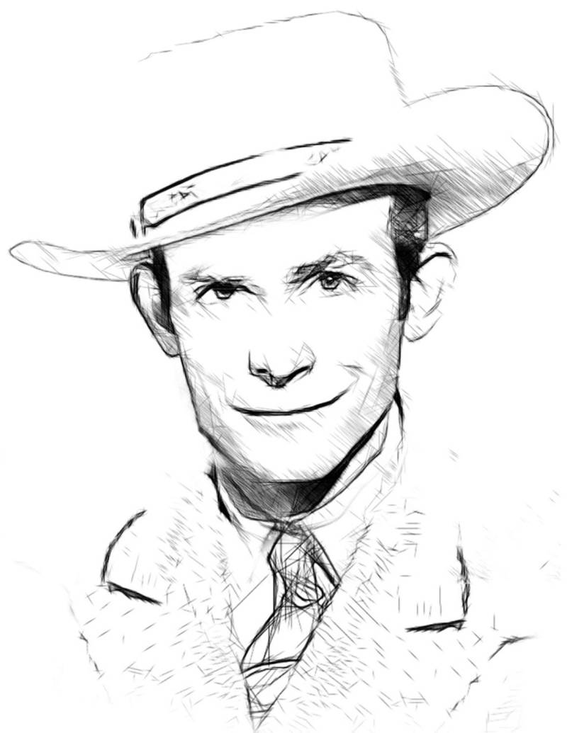 Hank Williams Sr. Zeichnung T-Shirt von Drawinx