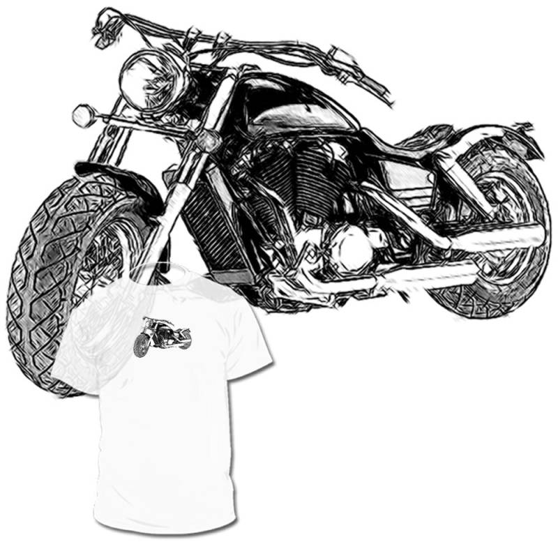 Harley Davidson Softail Zeichnung T-Shirt Sportster V-Rod Ultra Dyna Cvo Street Bob Sind Verfügbar von Drawinx