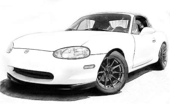 Mazda Miata T Shirt Drawing Of Your Car Is Available Fiero von Drawinx