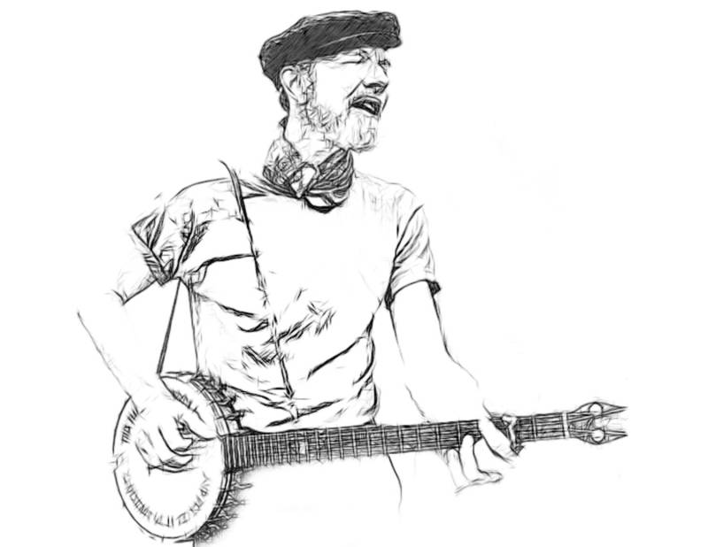 Pete Seeger Zeichnung T-Shirt von Drawinx