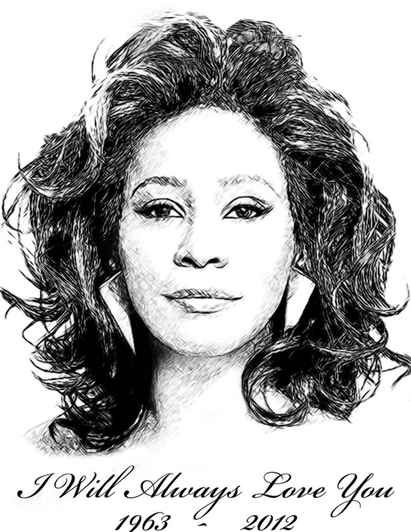 Whitney Houston Zeichnung T-Shirt von Drawinx