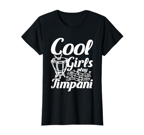 Coole Mädchen spielen Pauken T-Shirt Coole Mädchen spielen Pauken T-Shirt von Drawn Timpani Drumming Timpanist Apparel