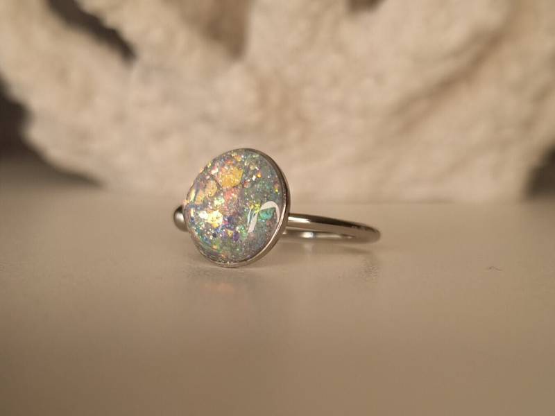 Ring Edelstahl 10mm Chamäleonfarben Halboffen Verstellbar Ring Edelstahl 10mm Chamäleonfarben Halboffen Verstellbar von DreaMaryArt