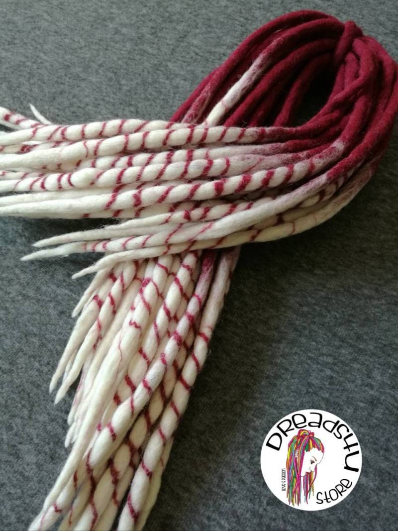 Wolle Dredlocks -Maroon Spirale -Set Doppelend Wolle Dredlocks -Maroon Spirale -Set Doppelend von Dreads4uStore