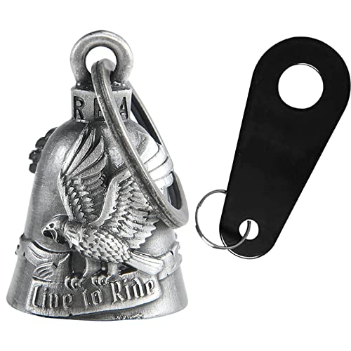 Dream Apparel Motorradglocke Schutzengel Drive Away Gremlin, Biker Bell für Männer Frauen Reiten, Glücksgeschenk, Live to Ride & Eagle, Einheitsgröße von Dream Apparel