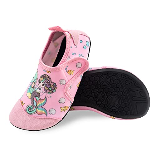 Dream Bridge Kinder Aquaschuhe Mädchen Baby Strandschuhe Badeschuhe Kinder Jungen Wasserschuhe Schwimmschuhe Sommer Schnell Trocknend Unisex-Kinder Barfußschuhe für Beach Pool, Rosa, 26(27/28) von Dream Bridge