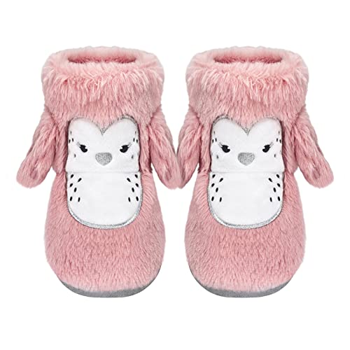 Kinder Plüsch Hausschuhe Mädchen Pinguin Hausschuhe Plüsch Stiefel Flauschig Tiere Paillette Pantoffeln rutschfeste Gummi Sohle Kindergarten Zuhause Schuhe 100% Synthetik Schuhe Rosa 26.5 EU(8/9) von Dream Bridge